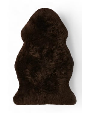 Echter schokoladenbrauner Schaffell-Teppich, natürlich, seidig, weich und flauschig, echte Wolle
