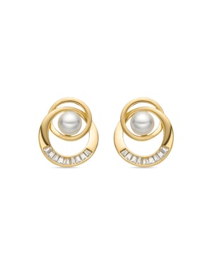 Luxenter Ohrringe mit weißer Perle in 18k Goldoptik - Lebya
