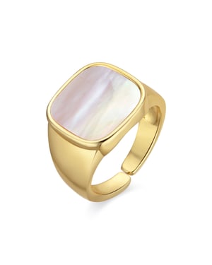Luxenter Ring mit 18k Gold Finish weißem Perlmutt - Misau