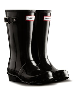 Hunter Junior Originals Glanzstiefel Gummistiefel für Kinder in Schwarz