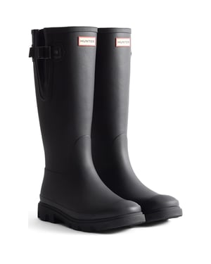 Hunter Downpour Verstellbare Gummi Stiefel Damen Schwarz Wellington Stiefel
