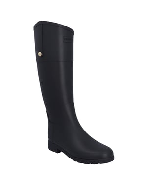 Hunter Elegante Reitstiefel Gummistiefel für Damen in Schwarz