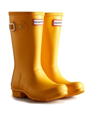 Hunter Junior Originals Gummistiefel Kinder Hunter Gelb Wellington Stiefel