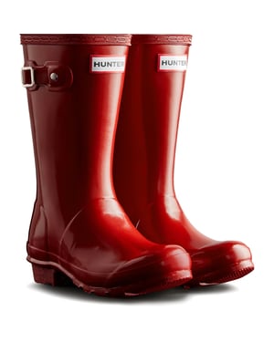 Hunter Junior Originals Gloss-Stiefel Gummistiefel für Kinder Militärrot