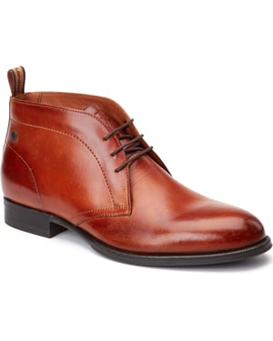 Base London Wallis Leder Herren Ankle Boots in verbranntem Tan