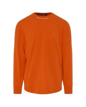 Palm Angels - "Classic" T-Shirt für Herren, Logo, Langärmlig (Orange)