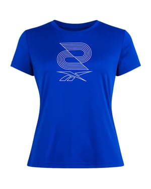 Reebok SW Grafik Damen Laufshirt Blau