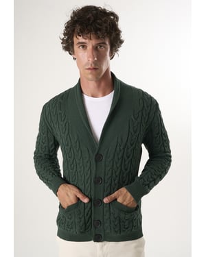 Strickjacke Geknöpfte Strickjacke