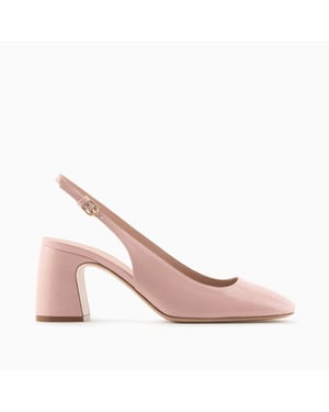 Emporio Armani Slingback-Pumps aus Lackleder - Nude