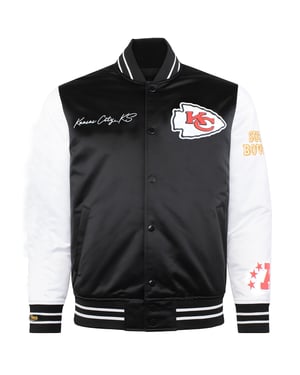 Mitchell & Ness NFL Kansas City Chiefs Herren Satin Bomberjacke
