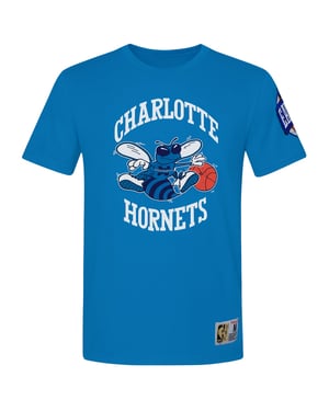 Mitchell & Ness NBA Charlotte Hornets Origins Herren Blau T-Shirt