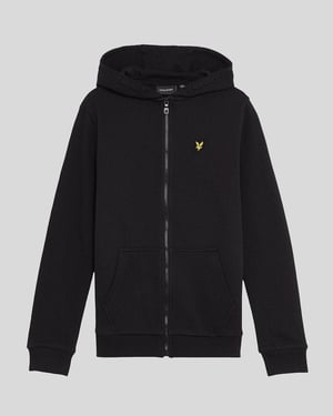 Lyle & Scott Jungen Loopback-Baumwoll-Kapuzenpullover mit durchgehendem Reißverschluss - Schwarz