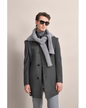 Bugatti Herren Wollmantel mit Westenfake