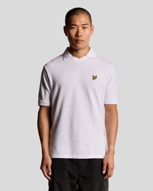 Lyle & Scott Poloshirt mit Fußballkragen – Weiß