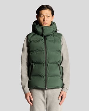 Lyle & Scott Schwere Steppweste mit Kapuze - Grün