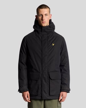 Lyle & Scott Schwerer Parka mit Kapuze – Schwarz