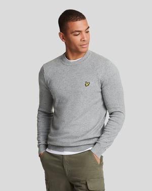 Lyle & Scott Rundhalspullover aus Baumwoll-Merinowolle - Grau