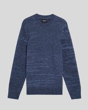 Lyle & Scott – Melierter Strickpullover mit Rundhalsausschnitt – Marineblau