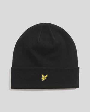 Lyle & Scott Beanie aus Merinowollmischung - Schwarz