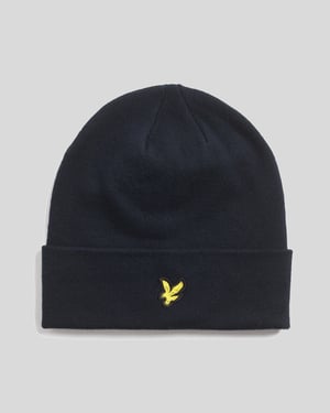 Lyle & Scott Beanie aus Merinowollmischung - Marineblau