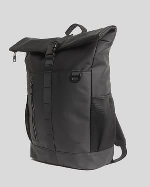 Lyle & Scott Wasserabweisender Rolltop-Rucksack – Schwarz