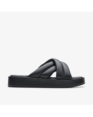 Alda Glide Schwarze Leder-Sandalen