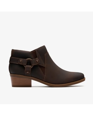 Clarks Danyelle Gema Stiefeletten aus geöltem Leder - Braun