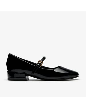 Seren30 Schnalle Schwarze Lackschuhe
