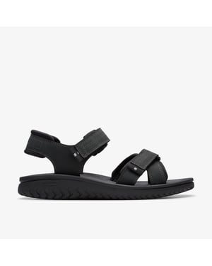 Wesley Shore Schwarze Leder Sandalen
