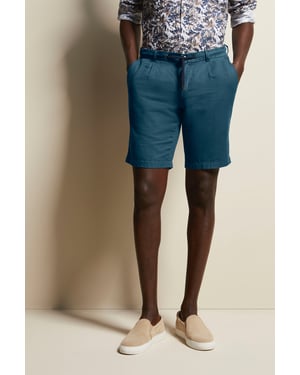 Bugatti Herren-Bermuda in Leinen-Mix-Qualität - Marineblau