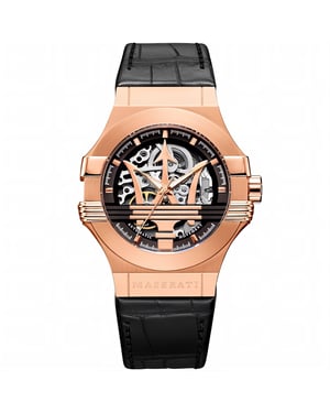 Maserati R8821108025 Automatik-Skelettuhr mit Skelettzifferblatt - Schwarz