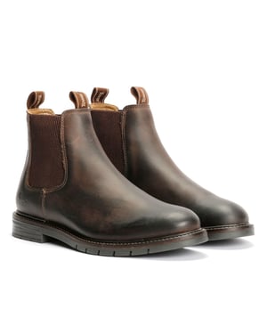 Tower London Hafen Leder Herren Dunkelbraune Chelsea-Stiefel