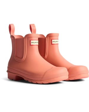Hunter Original Chelsea Gummi-Damenstiefel in Terracotta