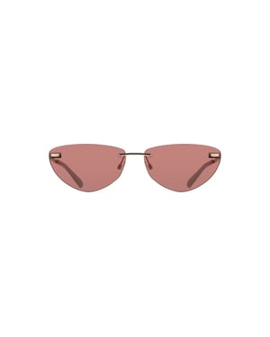 Mandelfarbene Sonnenbrille im randlosen Design
