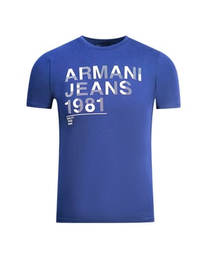 Armani Jeans - T-shirt „1981" In Blau Mit Logo