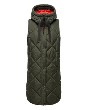 Navahoo Damen Steppweste Schnuckel – Lang & Stylisch mit Kapuze
