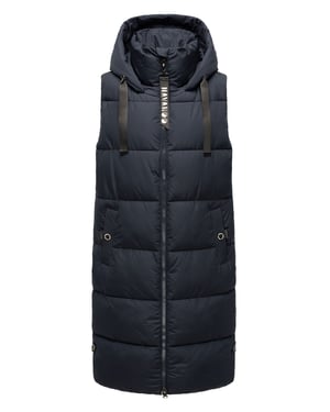 Navahoo Damen Steppweste Schnuffelchen – Lang & Stylisch mit Kapuze