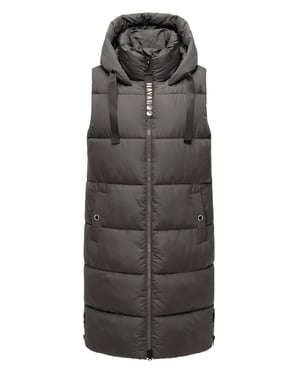 Navahoo Damen Steppweste Schnuffelchen – Lang & Stylisch mit Kapuze