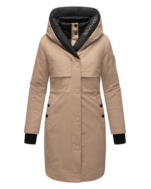 Navahoo Damen Winterjacke Snowelf, leicht und warm, mit Magnetverschluss - Grau