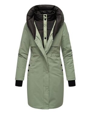 Navahoo Damen-Winterjacke Snowelf, leicht und warm, mit Magnetverschluss - Grün