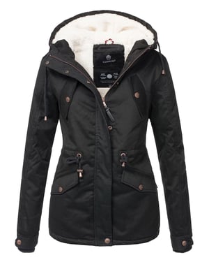 Marikoo Damen Winterjacke Manolya mit Teddyfellfutter & Baumwoll-Obermaterial