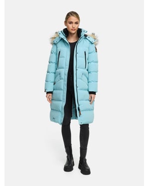 Marikoo Damen Winterjacke – Schneesternchen, lang mit Kapuze & Fellkragen