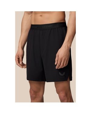 Castore Marken elastische Shorts aus Polyester, knielang - Schwarz