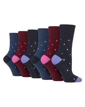 6 Paar Damen Baumwollsocken | Gemusterte weiche nicht einengende Alltagssocken