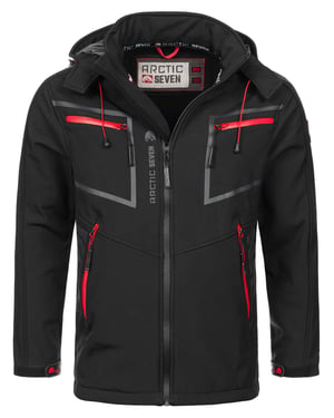 Arctic Seven Herren Softshell Jacke Schwarz