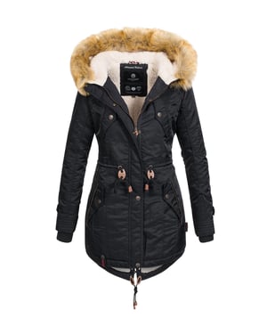 Navahoo Damen Winterjacke B399 – Warm, Wasserabweisend & Mit Abnehmbarem Kunstfellkragen