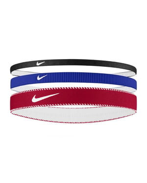Nike - Stirnband, Flex, Klassisch (3er-Pack) (Game Royal/Universitäts-Rot/Weiß)