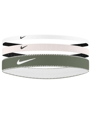 Nike - "Classic" Stirnband(3er-Pack) (Hellrosa/Weiß/Grün)