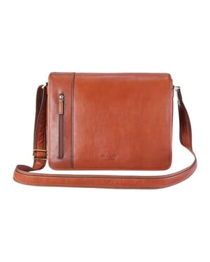 Laptoptasche aus echtem Leder in Hellbraun - Astor