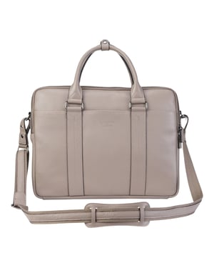 Echtes Leder Grau Laptop Business Aktentasche Büro Arbeit Reisetasche - Sutton